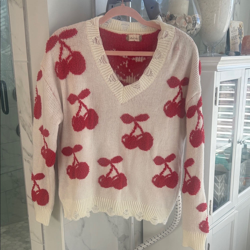 Cherry Patterned Altar’d State Sweater - image 1